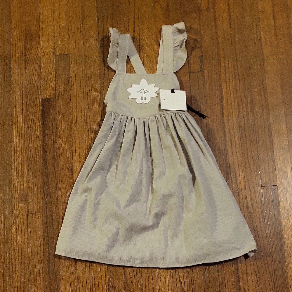 Victoria Beckham Tan Ruffled Tiered Sundress